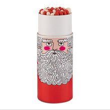 Load image into Gallery viewer, Father Christmas cylinder containing red and white tipped matches.
