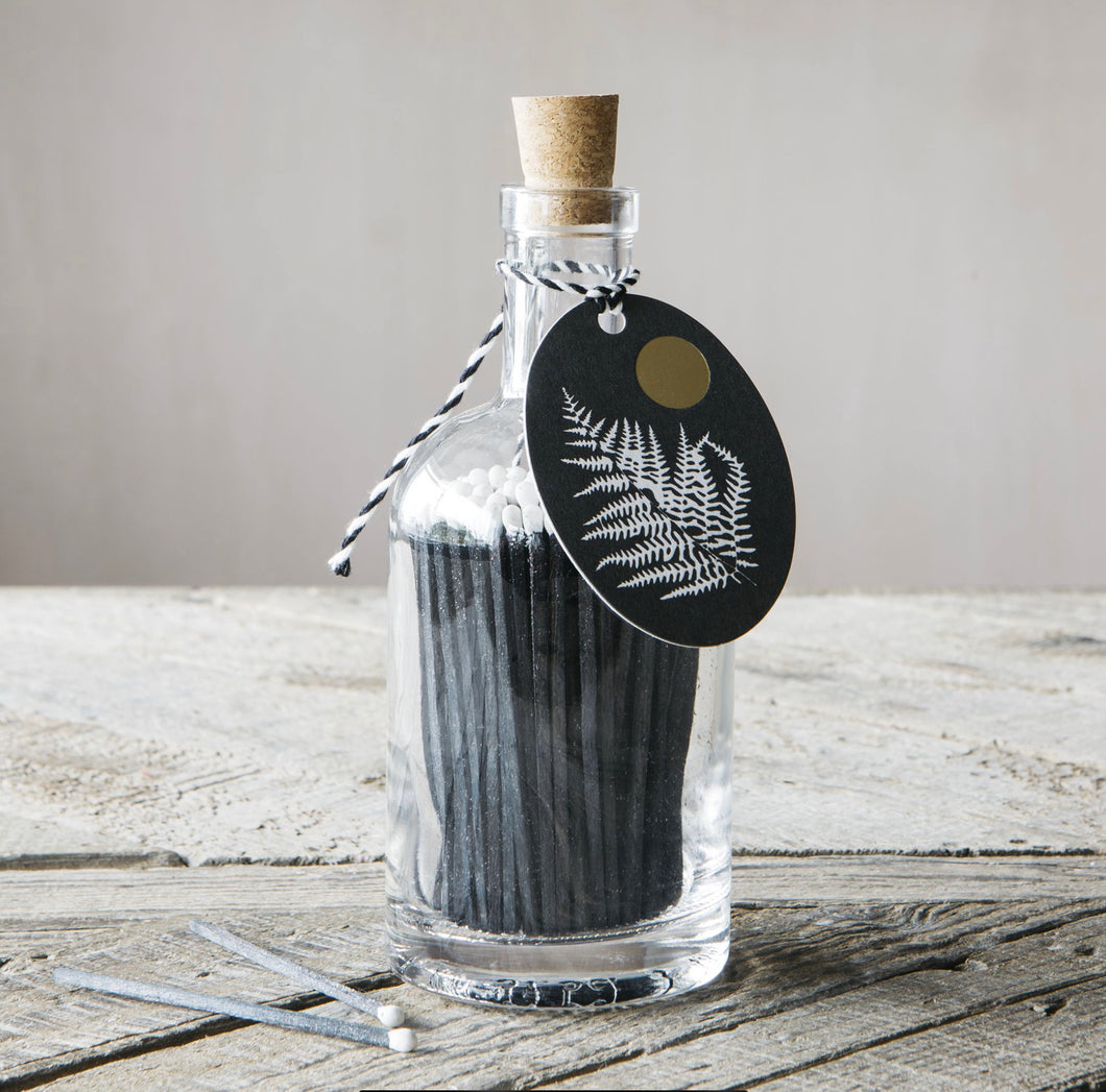 Fern Matches Glass Jar